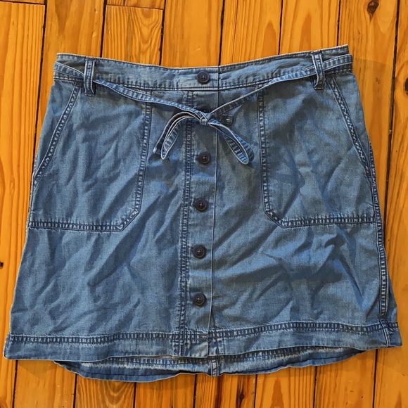 Gap US size M button up draw string denim skirt - Picture 4 of 6